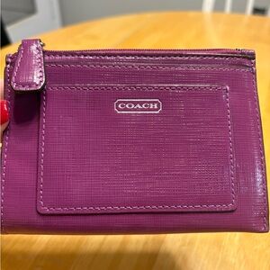 Coach Purple Textured Leather Wallet